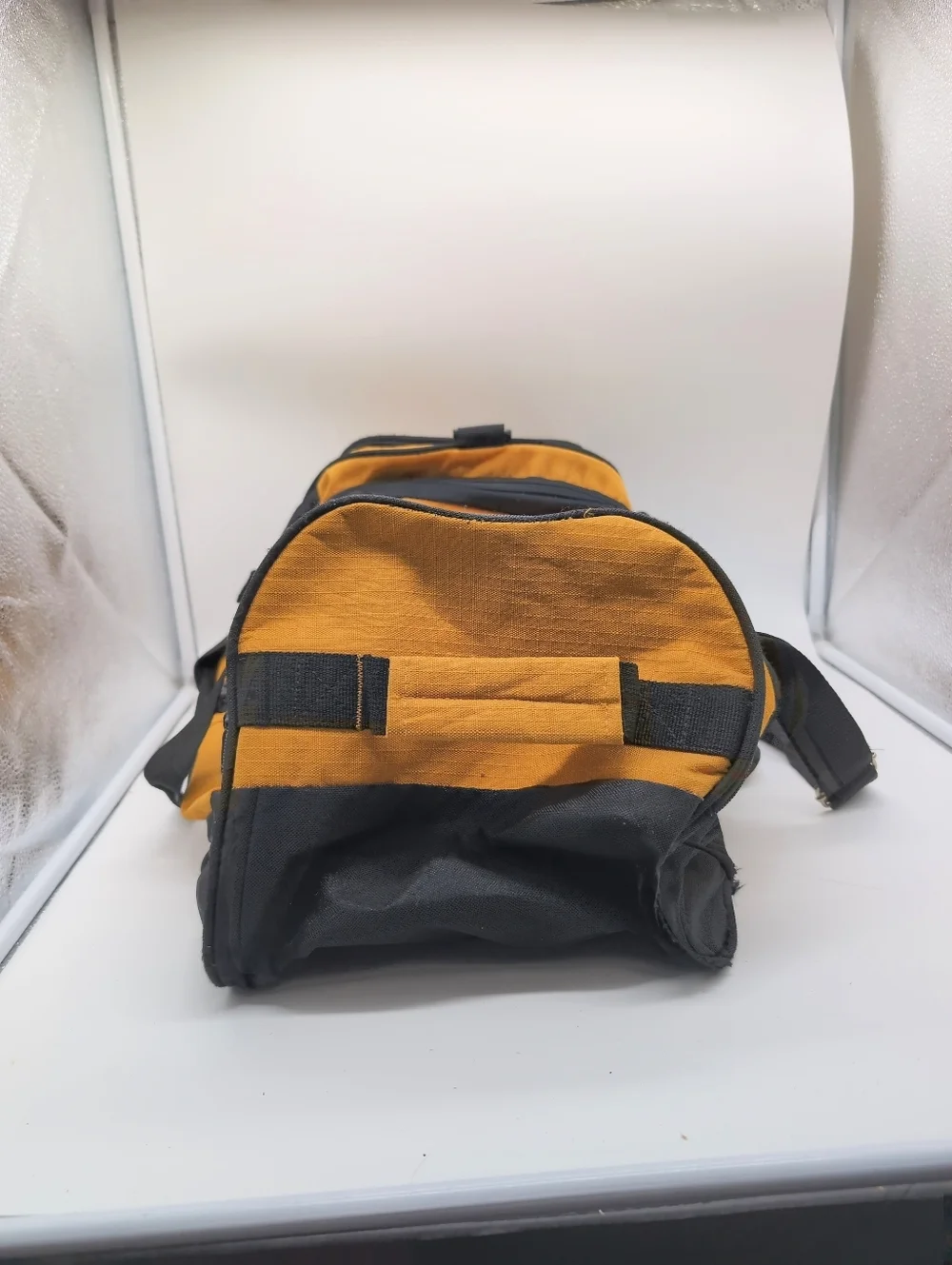 Olympia Sport Plug Heavy Duty Men’s Yellow Canvas Duffel Bag Black 20x11x10